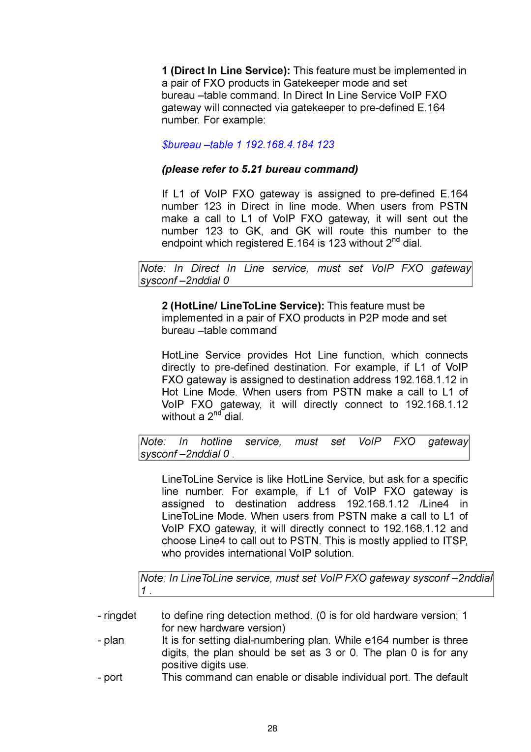 MicroNet Technology SP5052, SP5050, SP5054 user manual $bureau 192.168.4.184, Please refer to 5.21 bureau command 