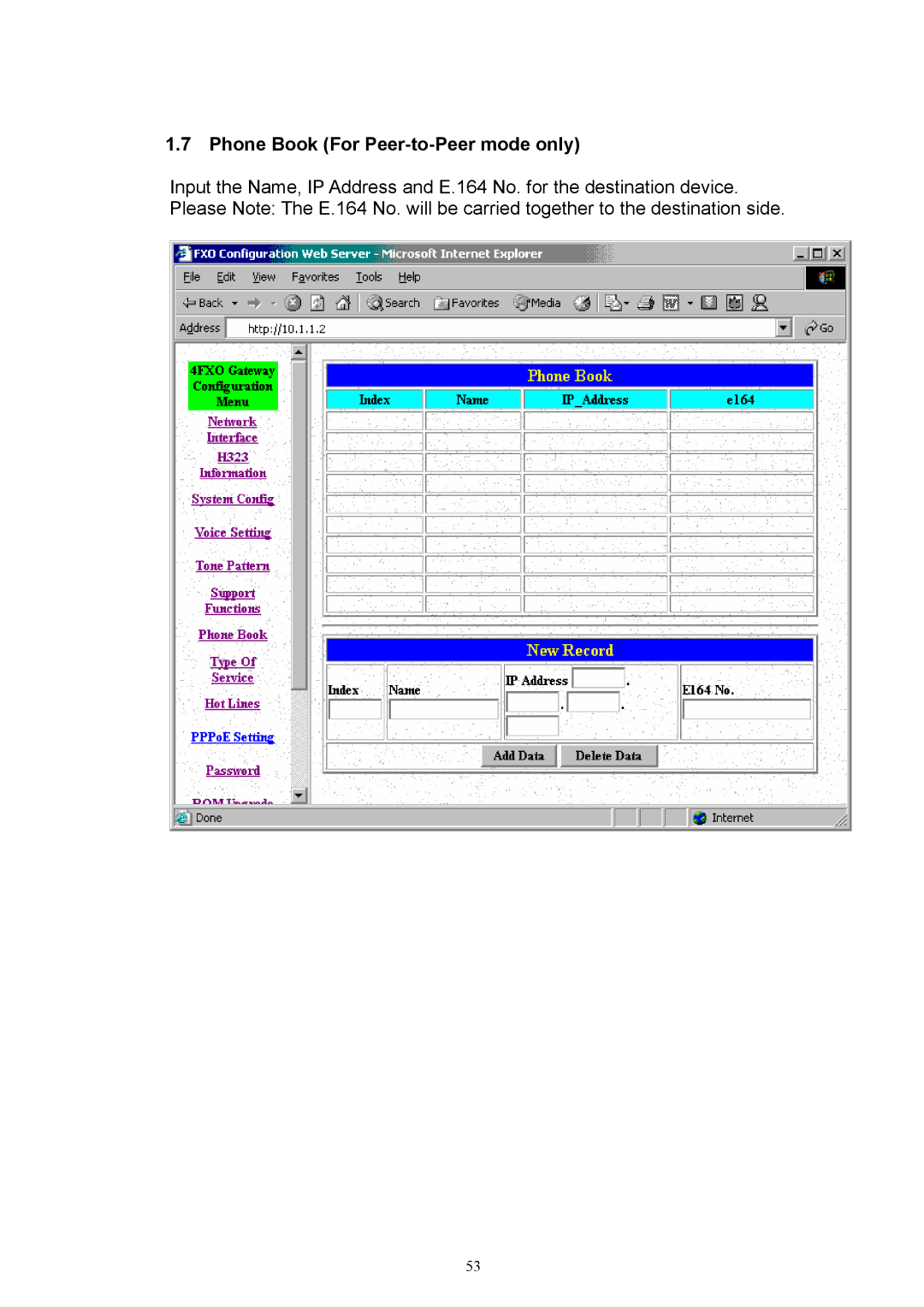 MicroNet Technology SP5054, SP5050, SP5052 user manual Phone Book For Peer-to-Peer mode only 