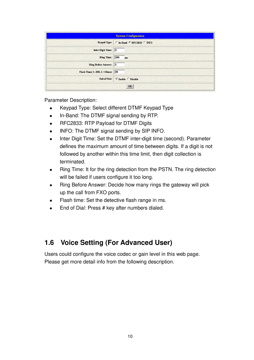 MicroNet Technology SP5054A/S, SP5052A/S user manual Voice Setting For Advanced User 