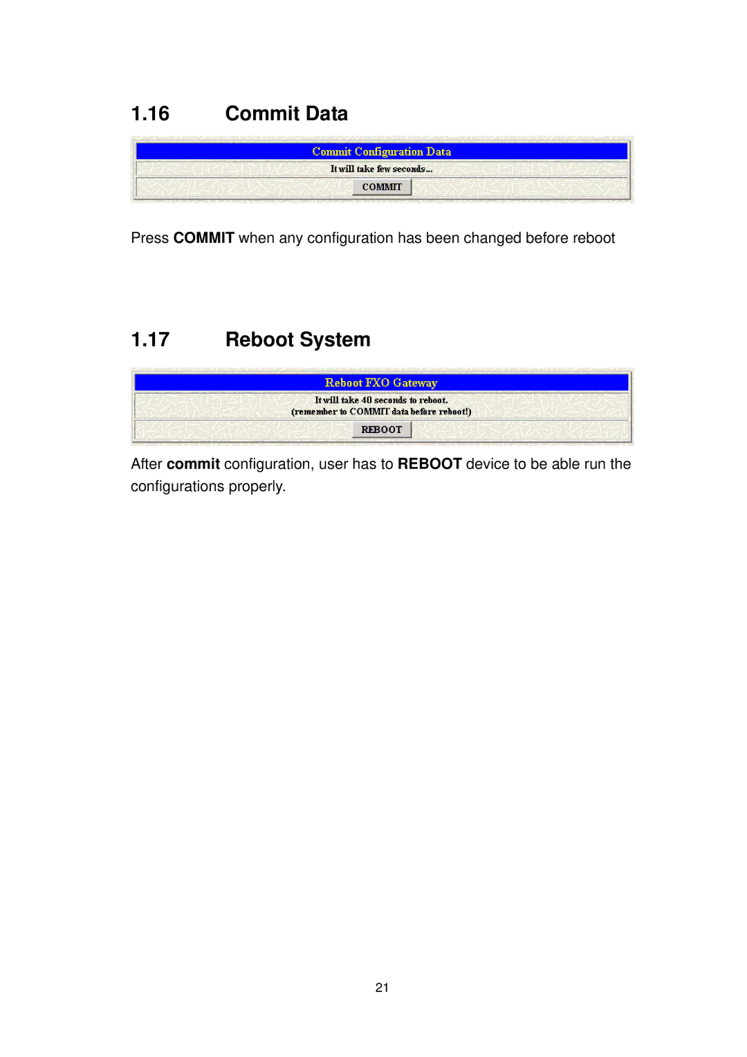 MicroNet Technology SP5052A/S, SP5054A/S user manual Commit Data, Reboot System 