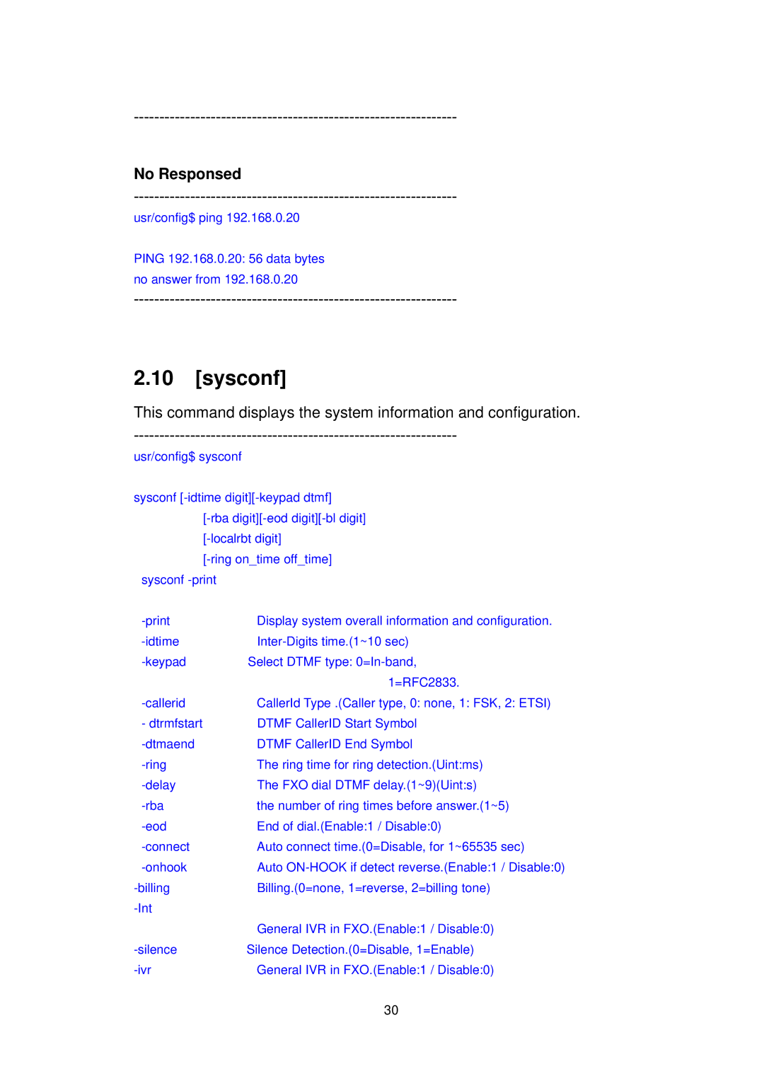 MicroNet Technology SP5054A/S, SP5052A/S user manual Sysconf, No Responsed 