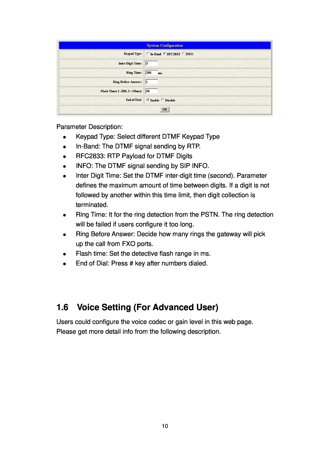 MicroNet Technology SP5054A/S, SP5052A/S user manual Voice Setting For Advanced User 