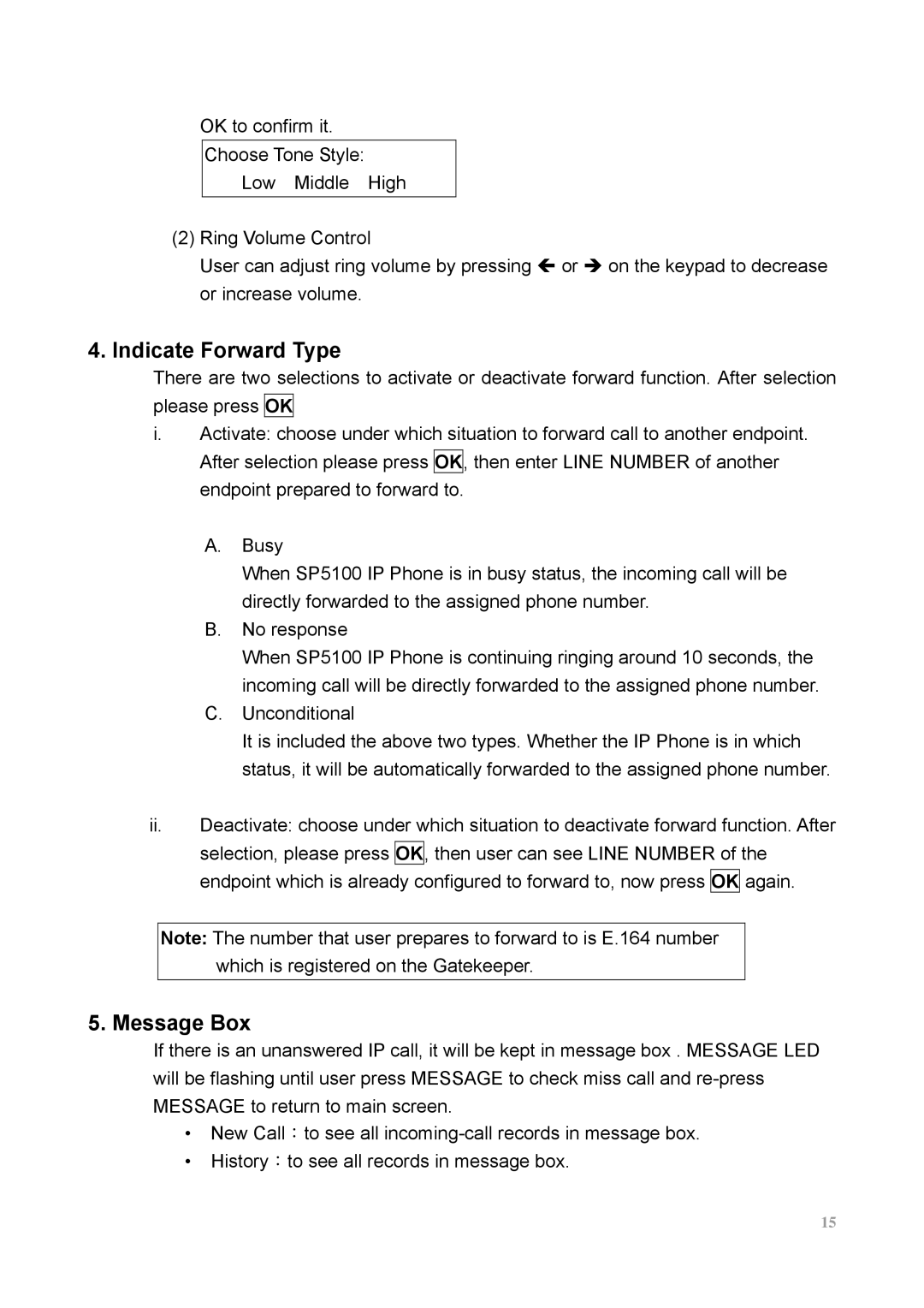 MicroNet Technology SP5100 user manual Indicate Forward Type 