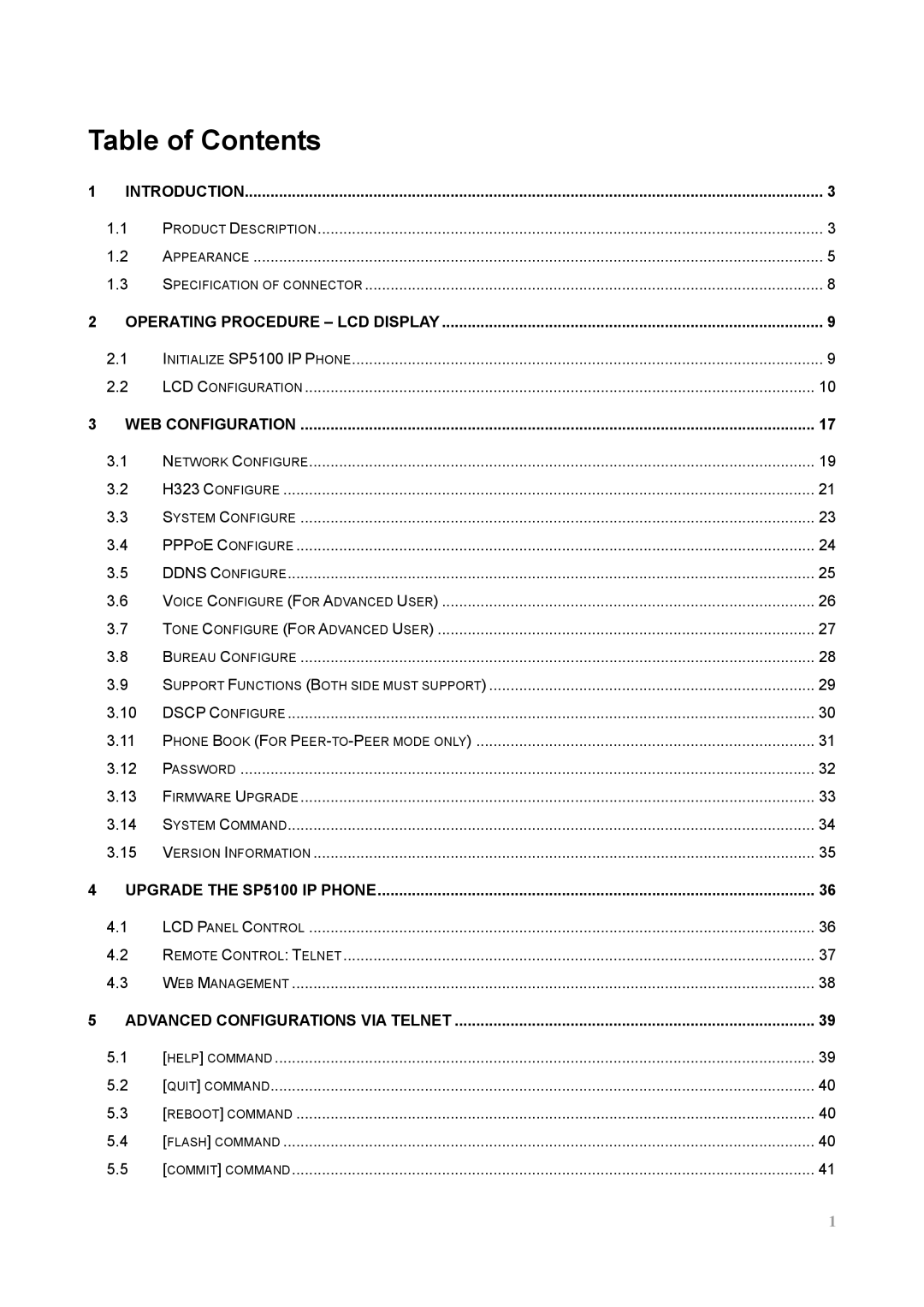 MicroNet Technology SP5100 user manual Table of Contents 