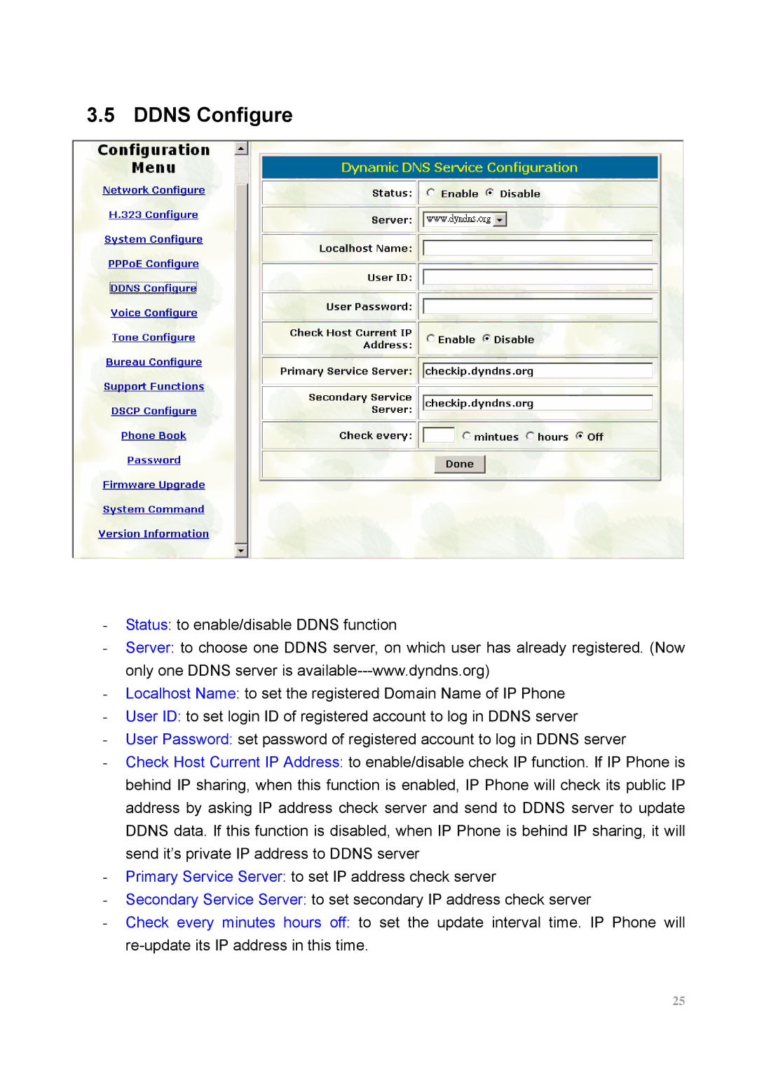 MicroNet Technology SP5100 user manual Ddns Configure 