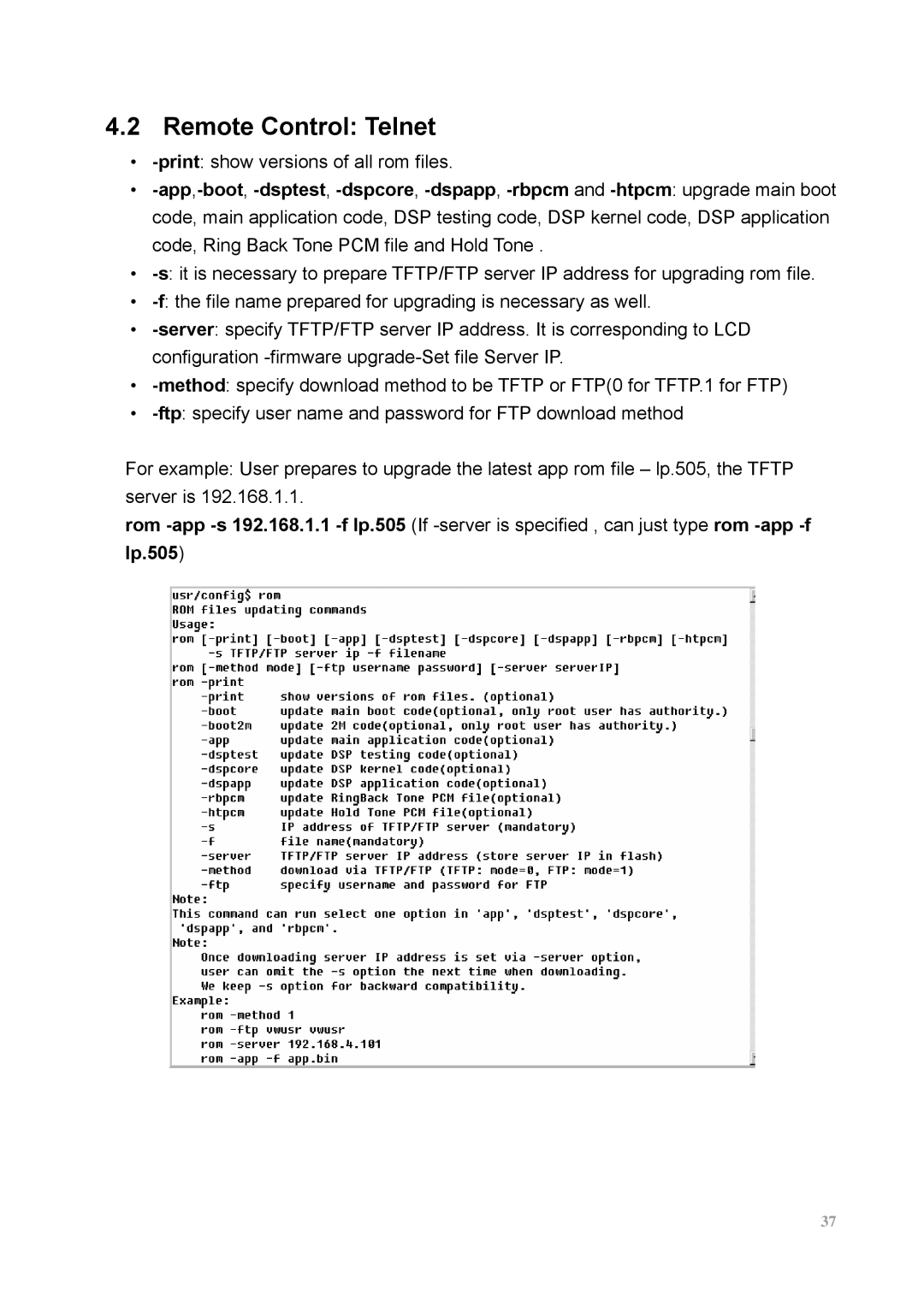 MicroNet Technology SP5100 user manual Remote Control Telnet 