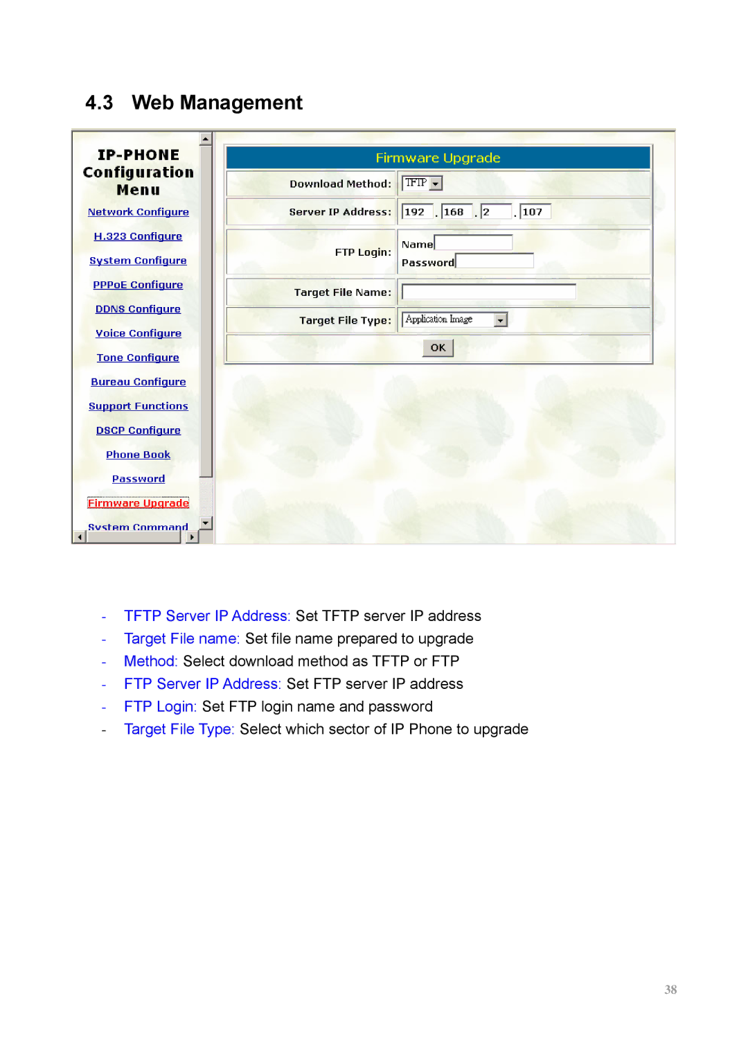 MicroNet Technology SP5100 user manual Web Management 