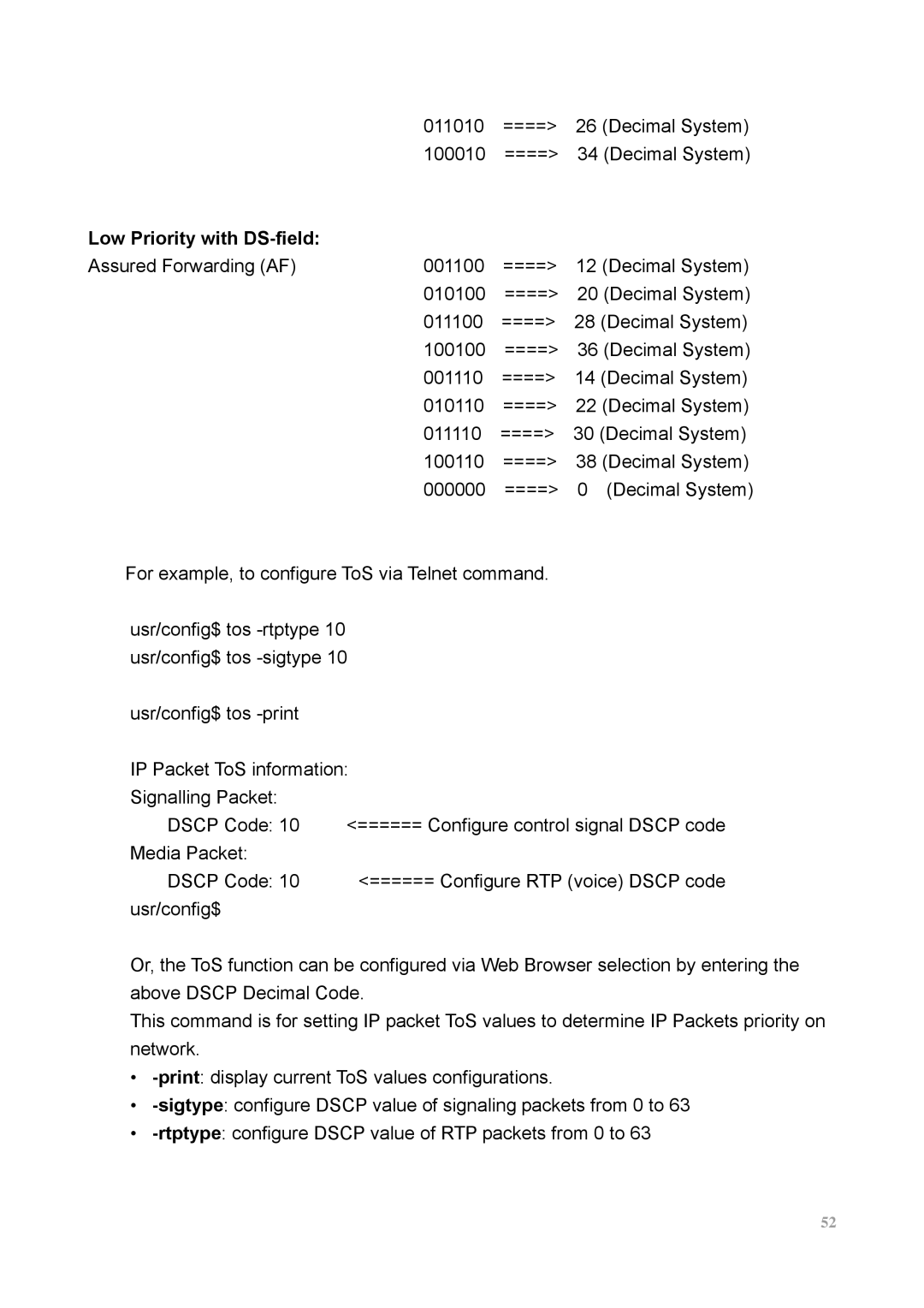 MicroNet Technology SP5100 user manual Low Priority with DS-field 