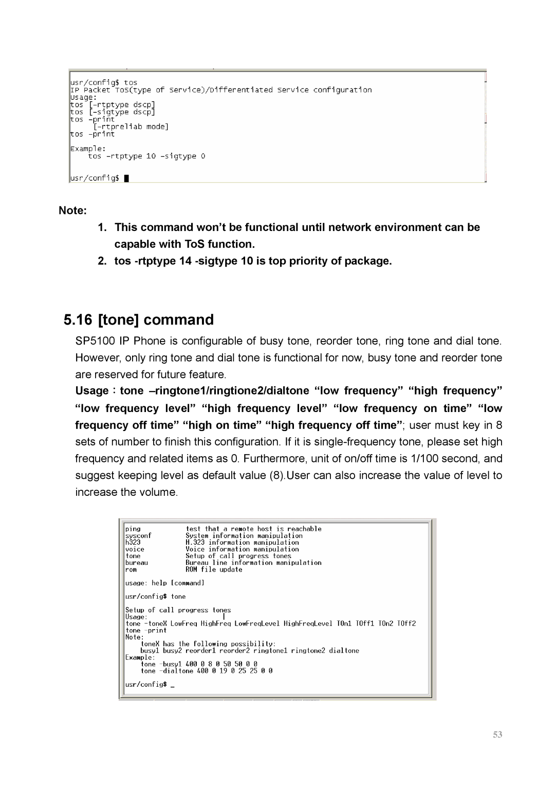 MicroNet Technology SP5100 user manual Tone command 