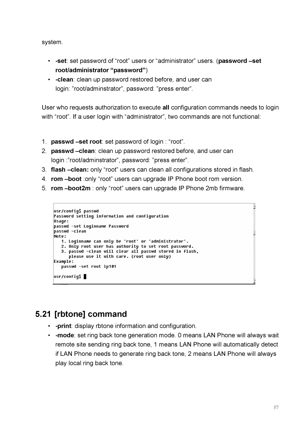 MicroNet Technology SP5100 user manual Rbtone command 