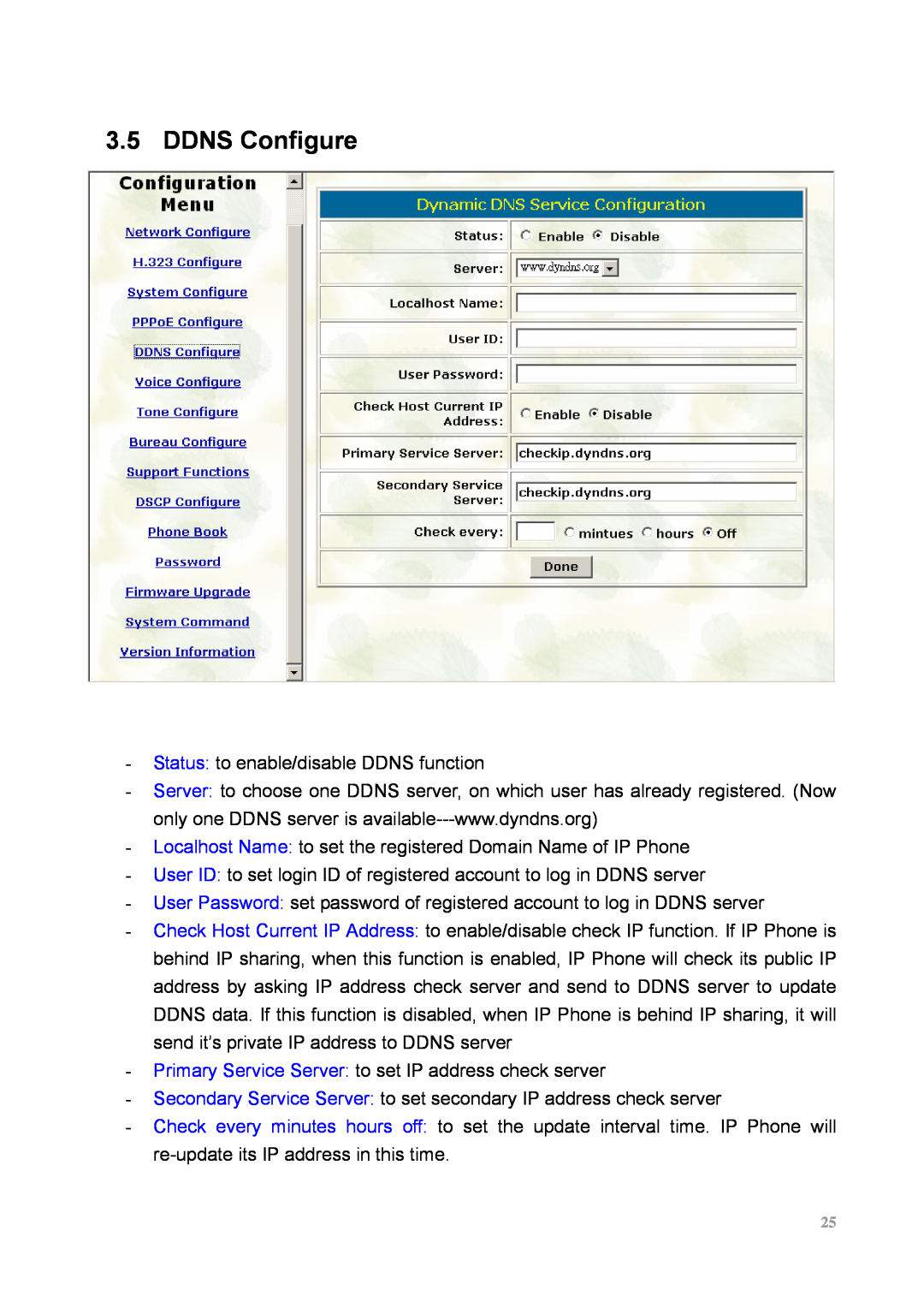 MicroNet Technology SP5100 user manual DDNS Configure 