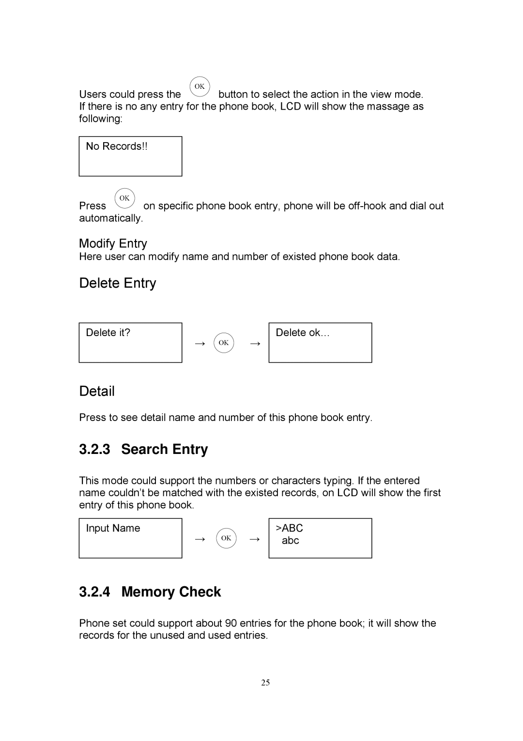 MicroNet Technology SP5101 manual Search Entry, Memory Check 