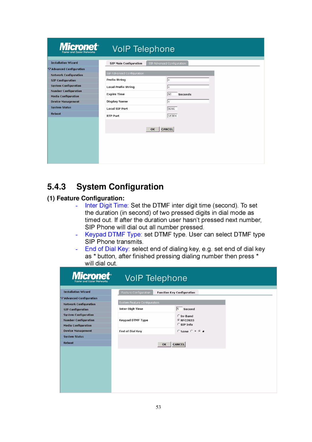 MicroNet Technology SP5101 manual System Configuration, Feature Configuration 