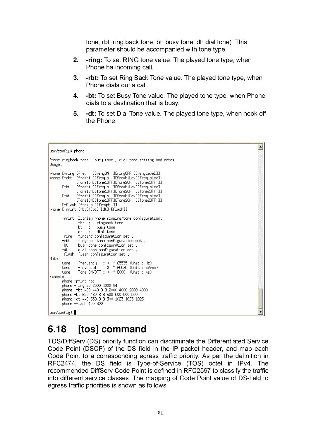 MicroNet Technology SP5101 manual Tos command 