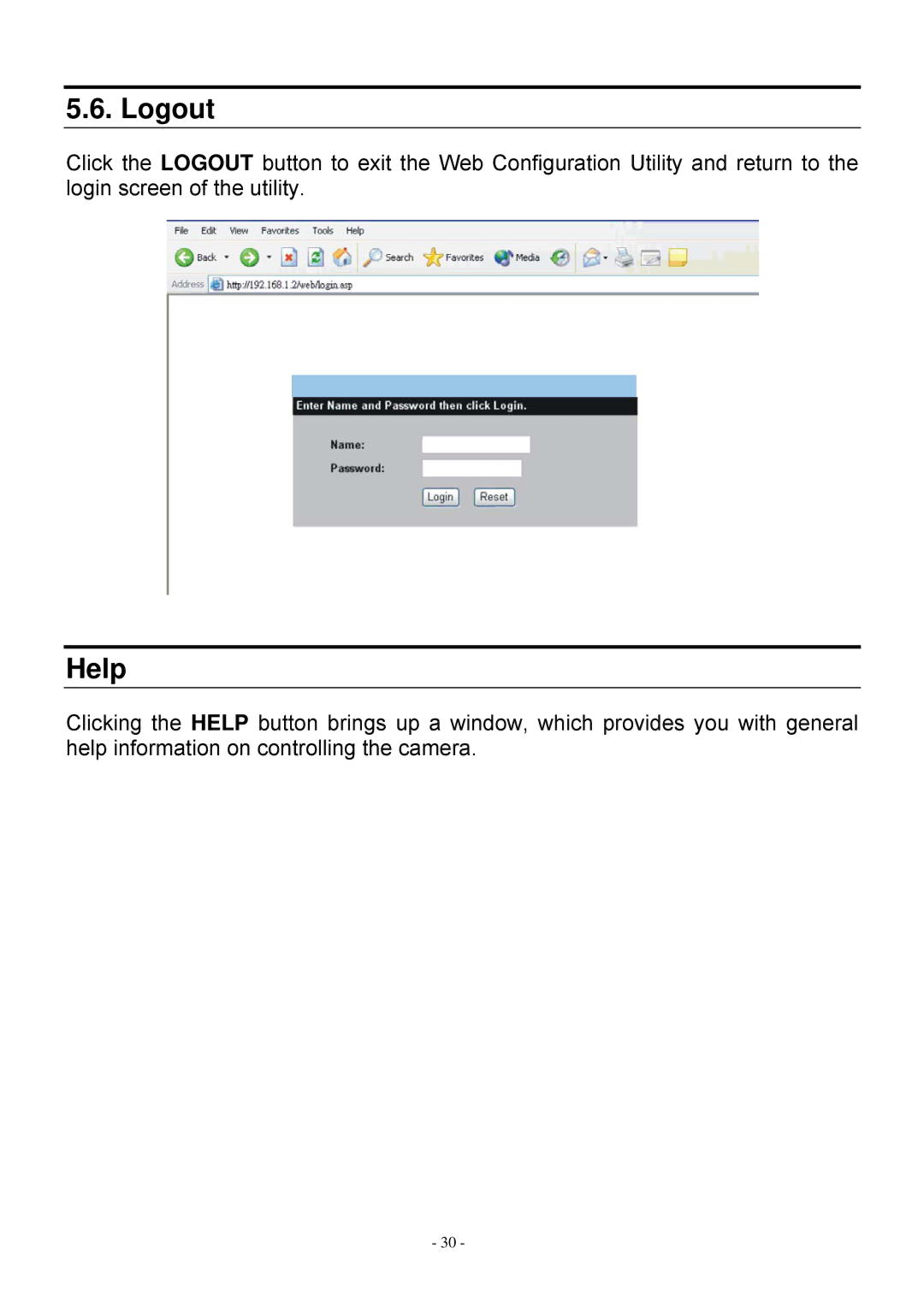 MicroNet Technology SP5530 user manual Logout, Help 