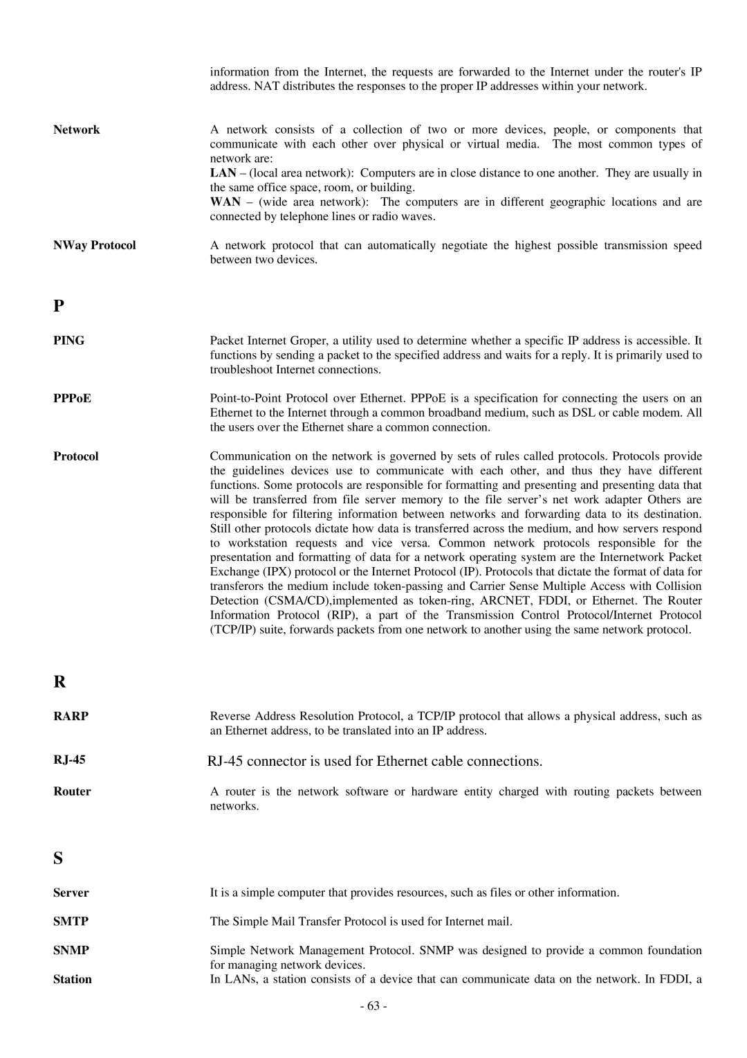 MicroNet Technology SP5530 user manual RJ-45 connector is used for Ethernet cable connections 