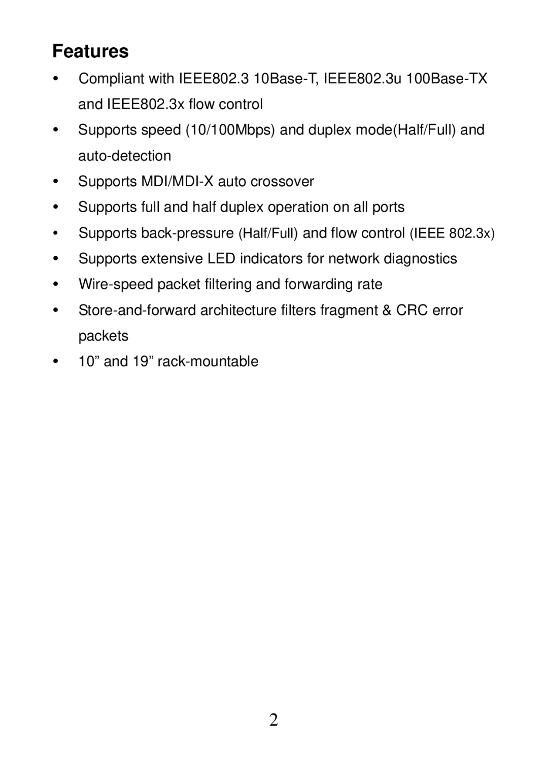 MicroNet Technology SP616EB manual Features 