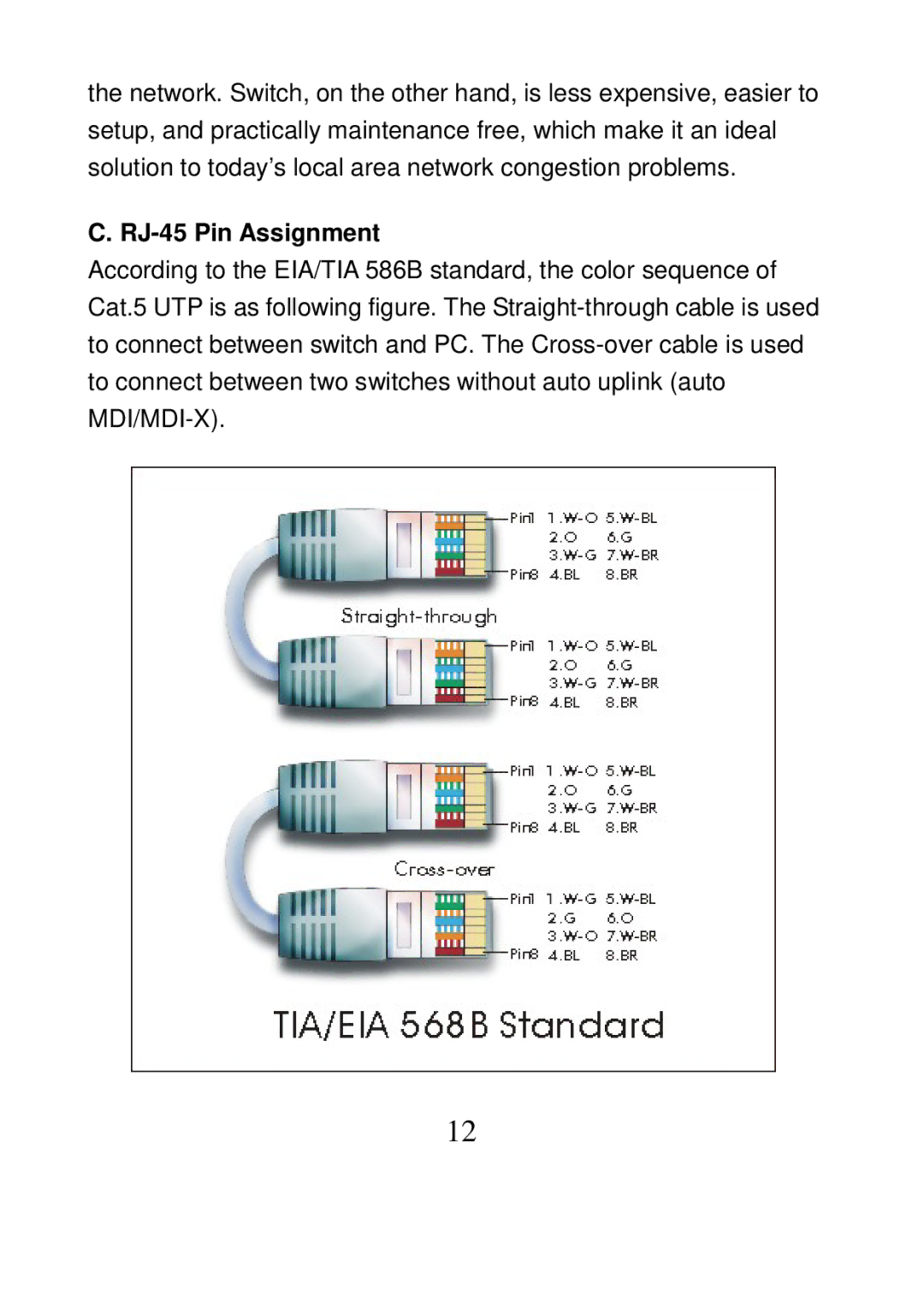 MicroNet Technology SP616R manual RJ-45 Pin Assignment 