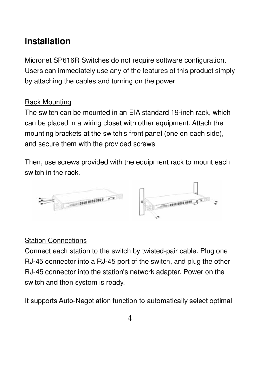 MicroNet Technology SP616R manual Installation 