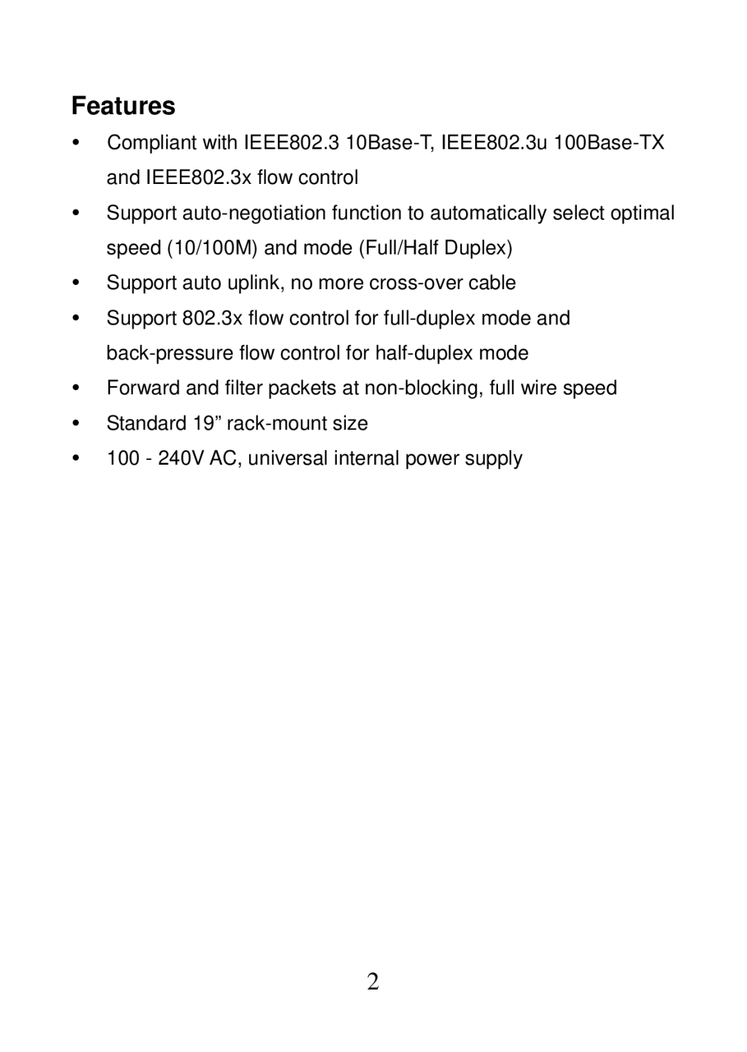 MicroNet Technology SP624R manual Features 