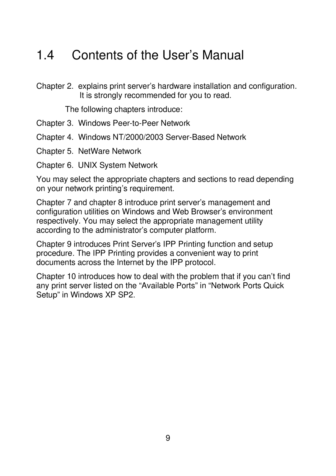 MicroNet Technology SP756, SP755D user manual Contents of the User’s Manual 