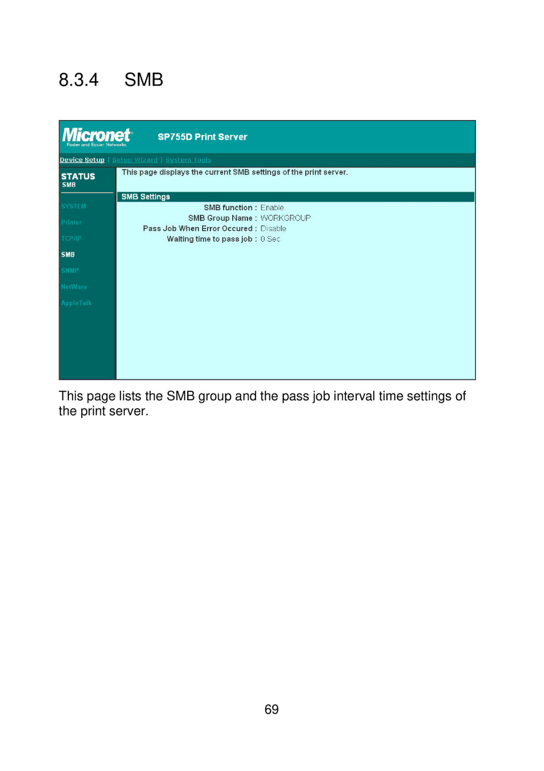 MicroNet Technology SP756, SP755D user manual 4 SMB 