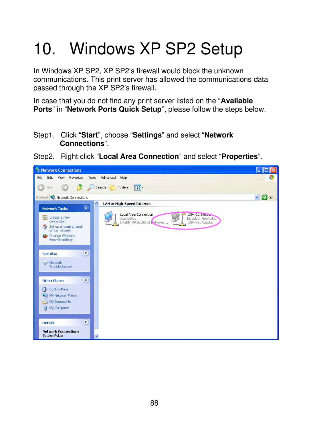 MicroNet Technology SP755D, SP756 user manual Windows XP SP2 Setup 