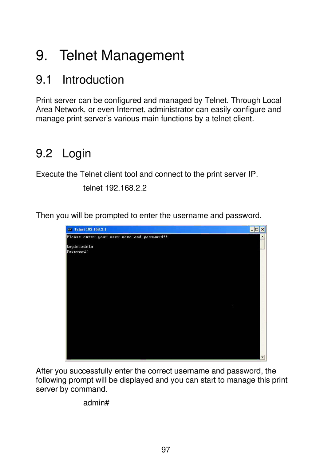 MicroNet Technology SP766W user manual Telnet Management, Introduction 