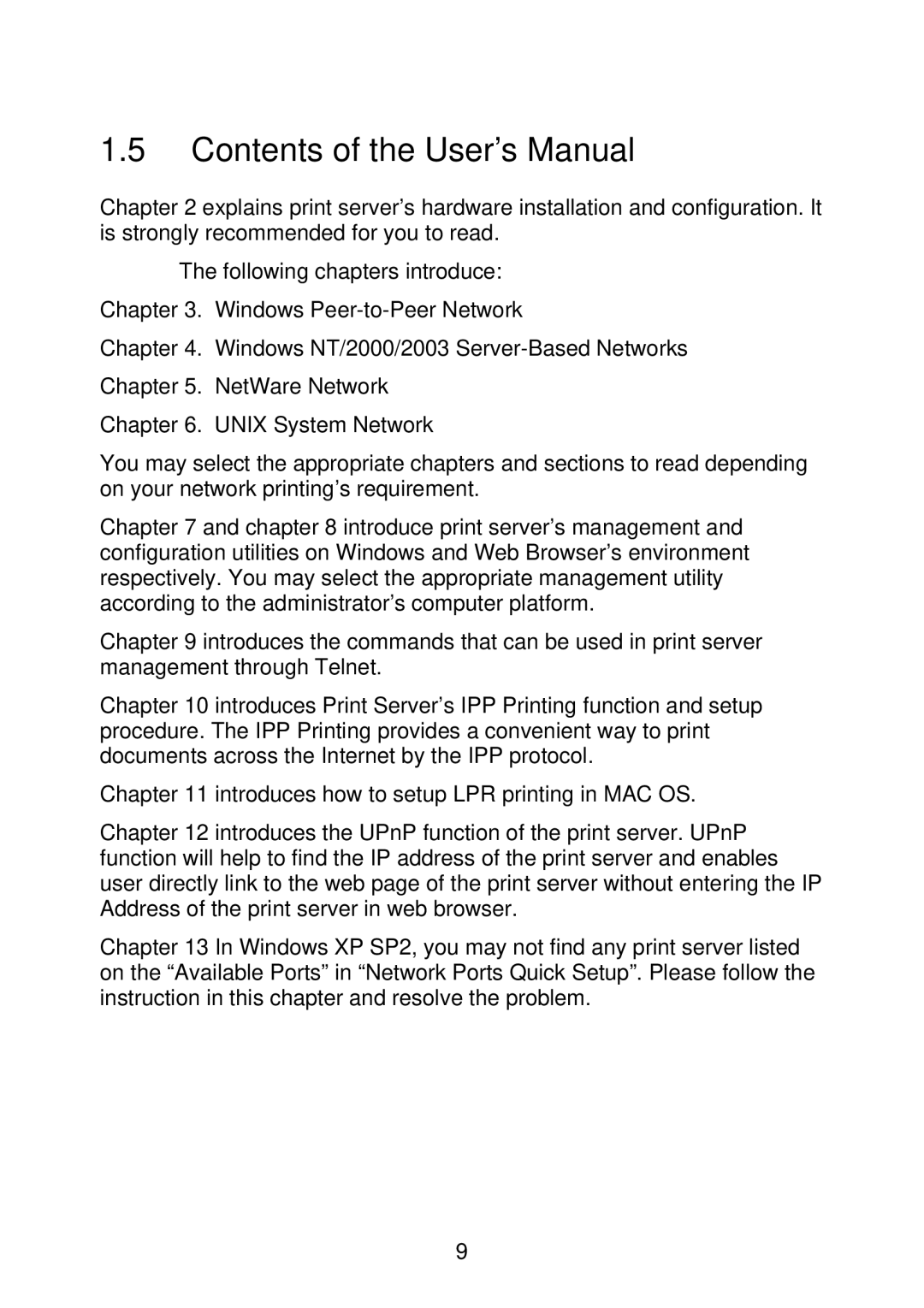 MicroNet Technology SP766W user manual Contents of the User’s Manual 