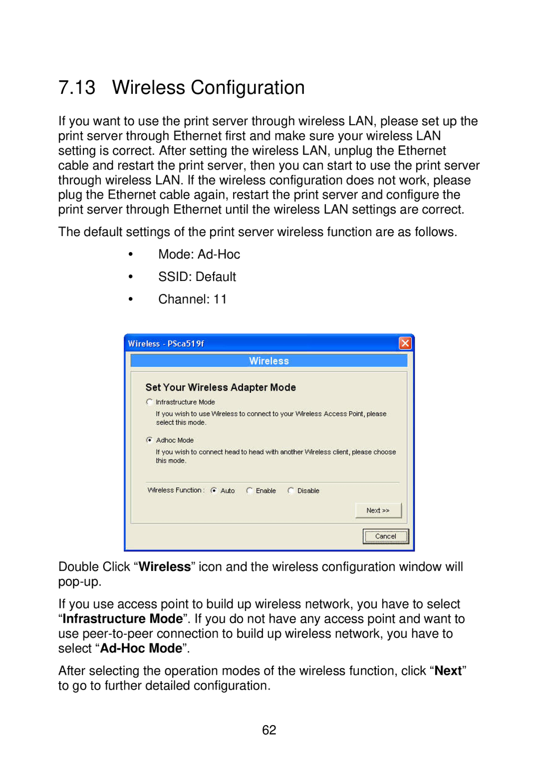 MicroNet Technology SP766W user manual Wireless Configuration 