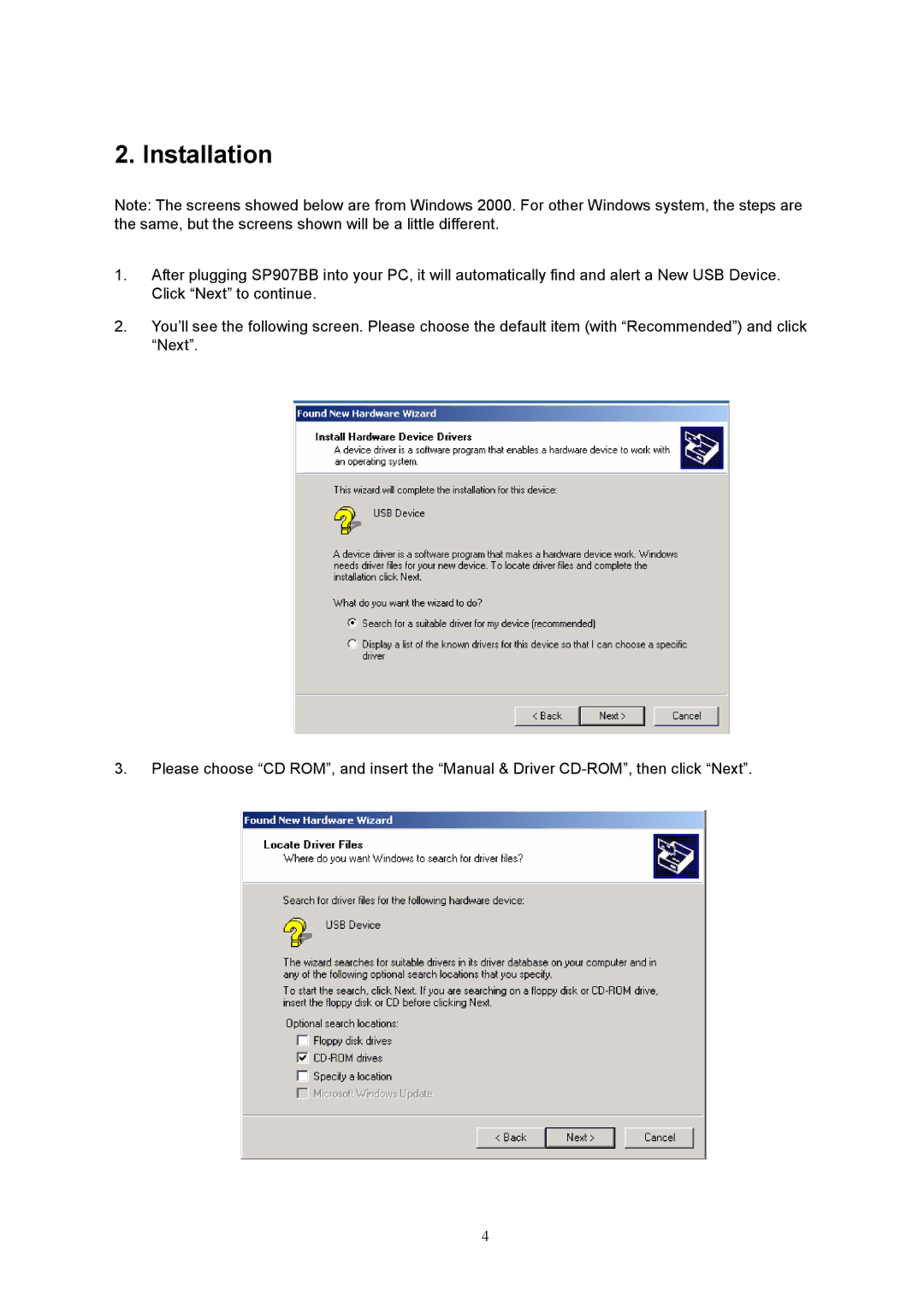 MicroNet Technology SP907BB user manual Installation 