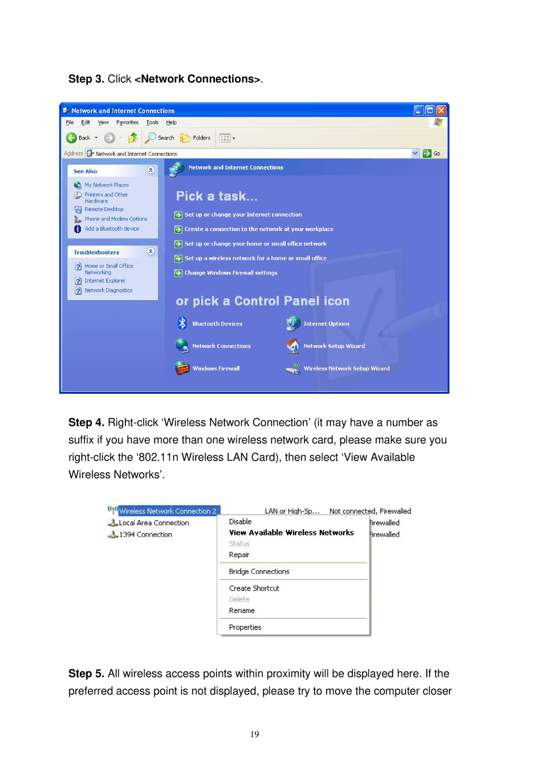 MicroNet Technology SP907NL user manual Click Network Connections 