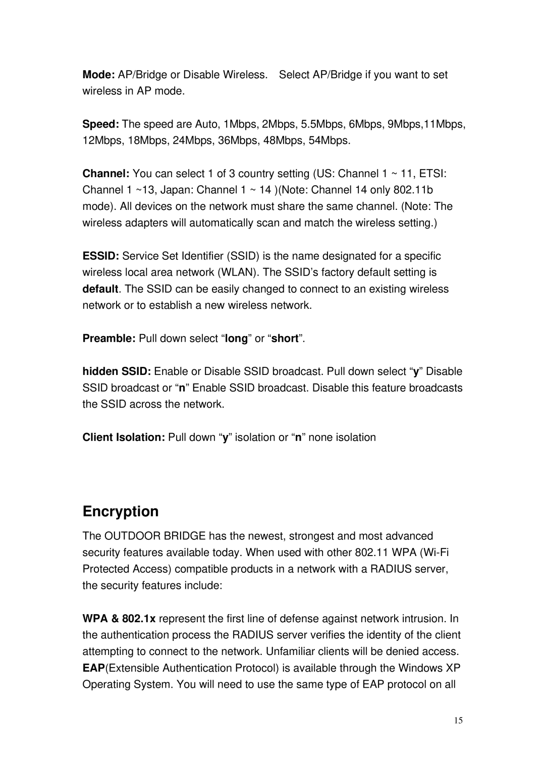 MicroNet Technology SP915G user manual Encryption 