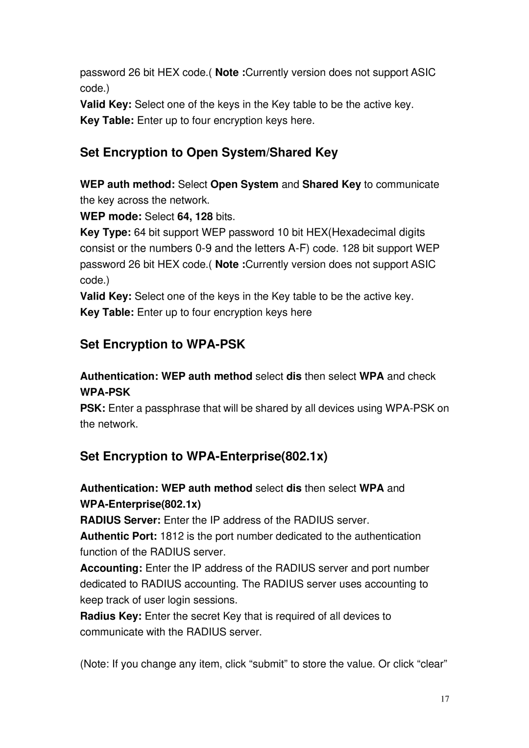 MicroNet Technology SP915G user manual Set Encryption to Open System/Shared Key 