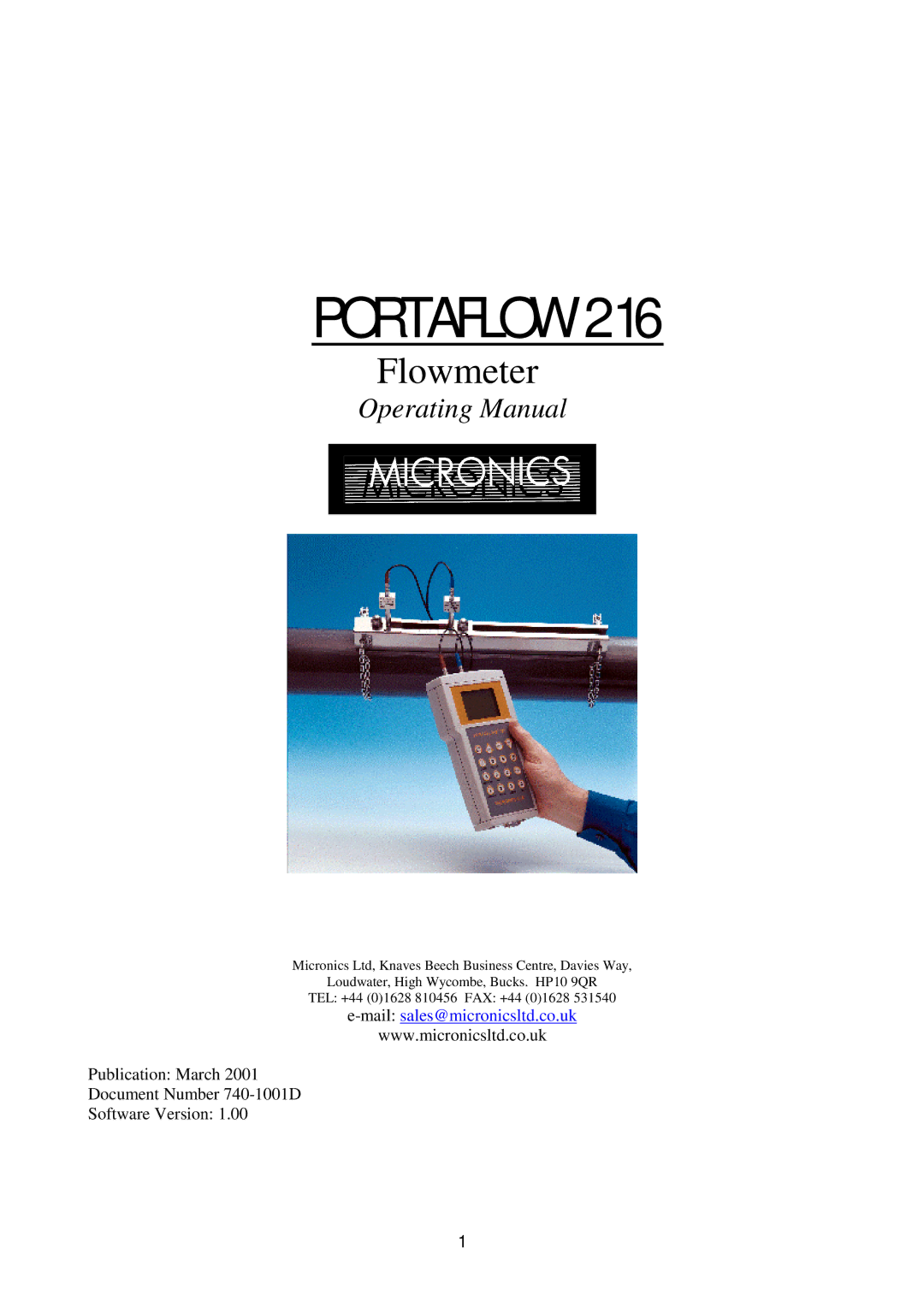 Micronics 216 manual Portaflow 