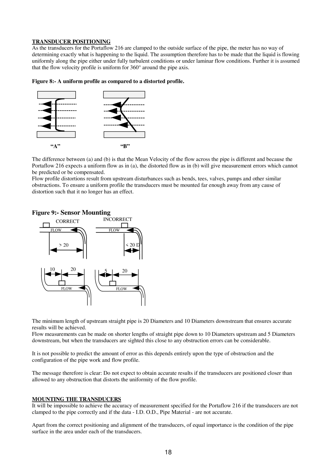 Micronics 216 manual Transducer Positioning, Mounting the Transducers 