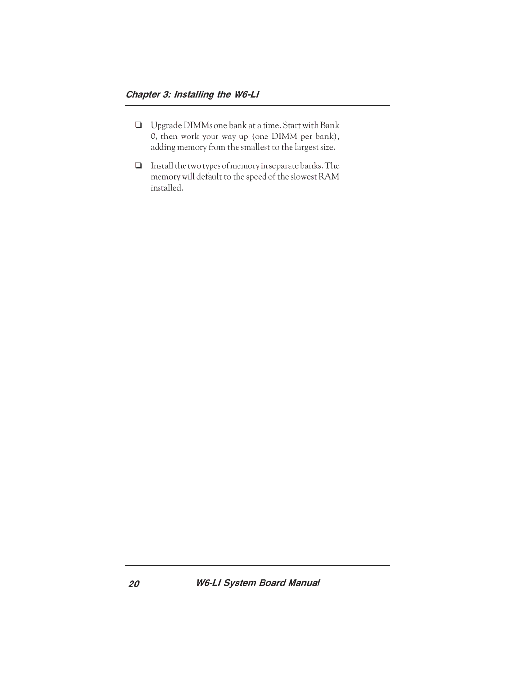 Micronics manual Installing the W6-LI 