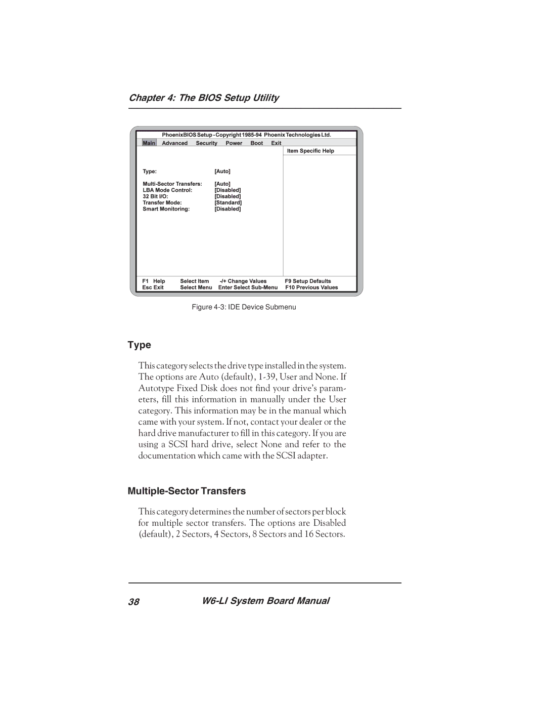 Micronics W6-LI manual Type, Multiple-Sector Transfers 