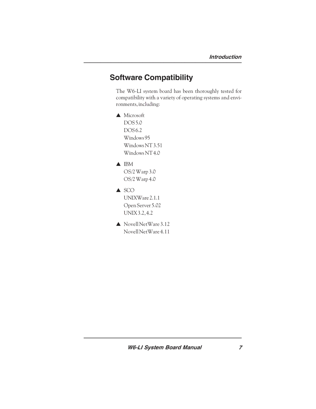 Micronics W6-LI manual Software Compatibility, Ibm 