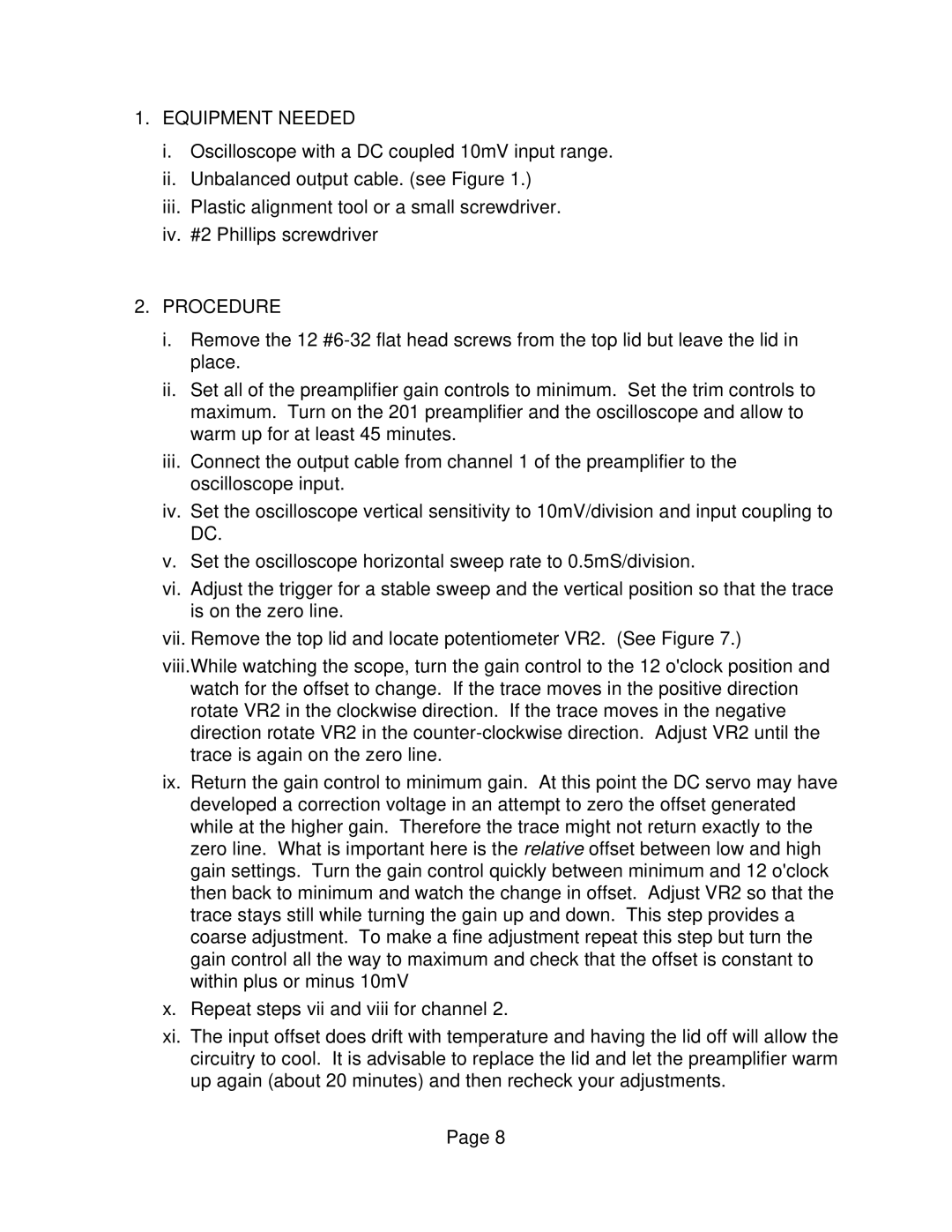 Microplane 201 owner manual Equipment Needed 