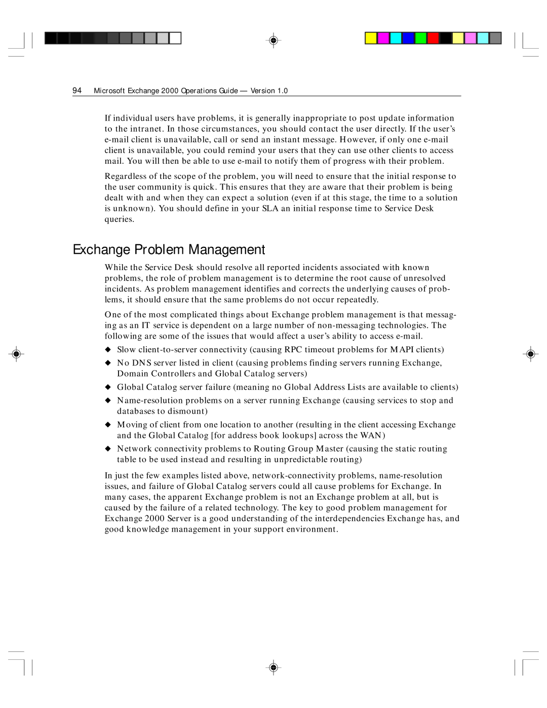 Microsoft 1 manual Exchange Problem Management 