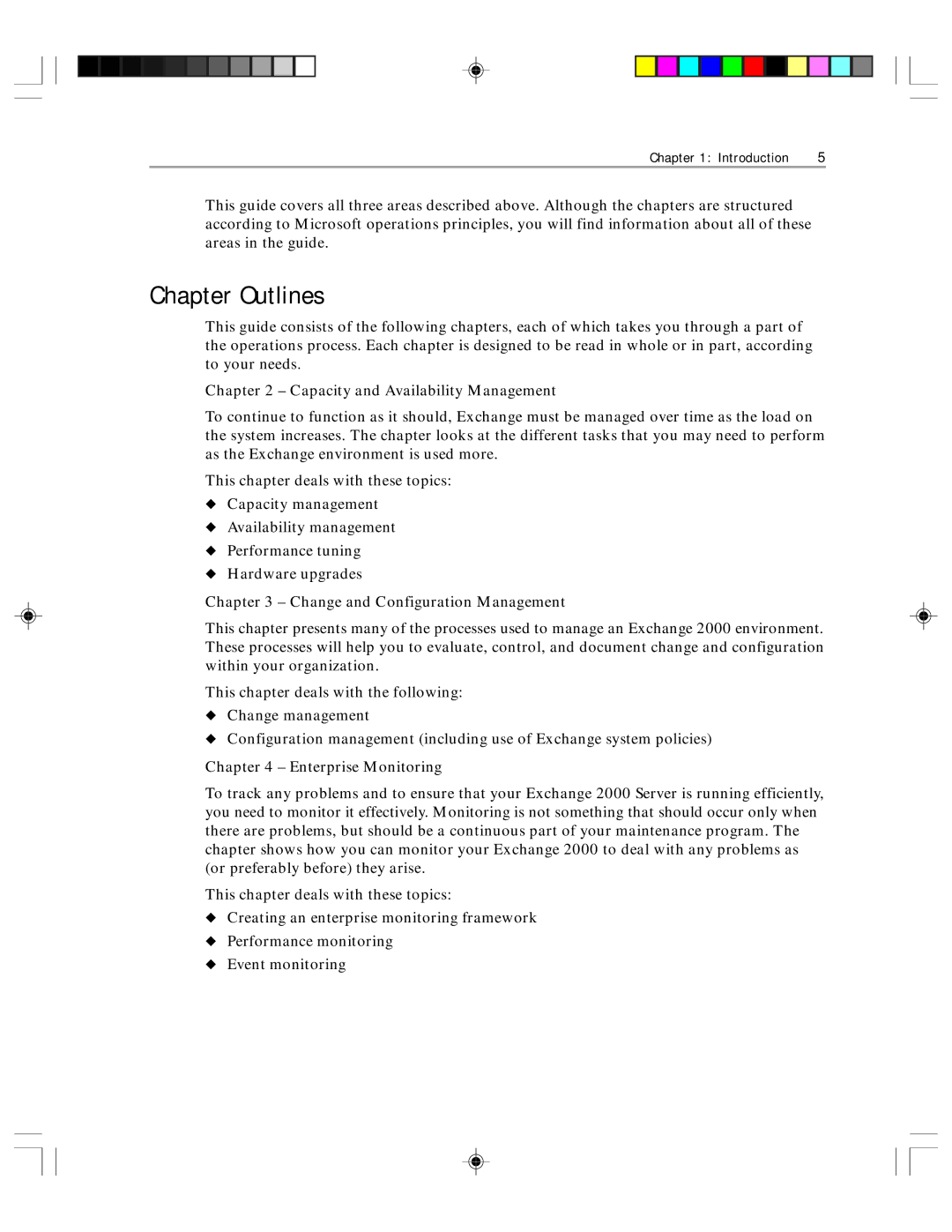 Microsoft 1 manual Chapter Outlines, Capacity and Availability Management 