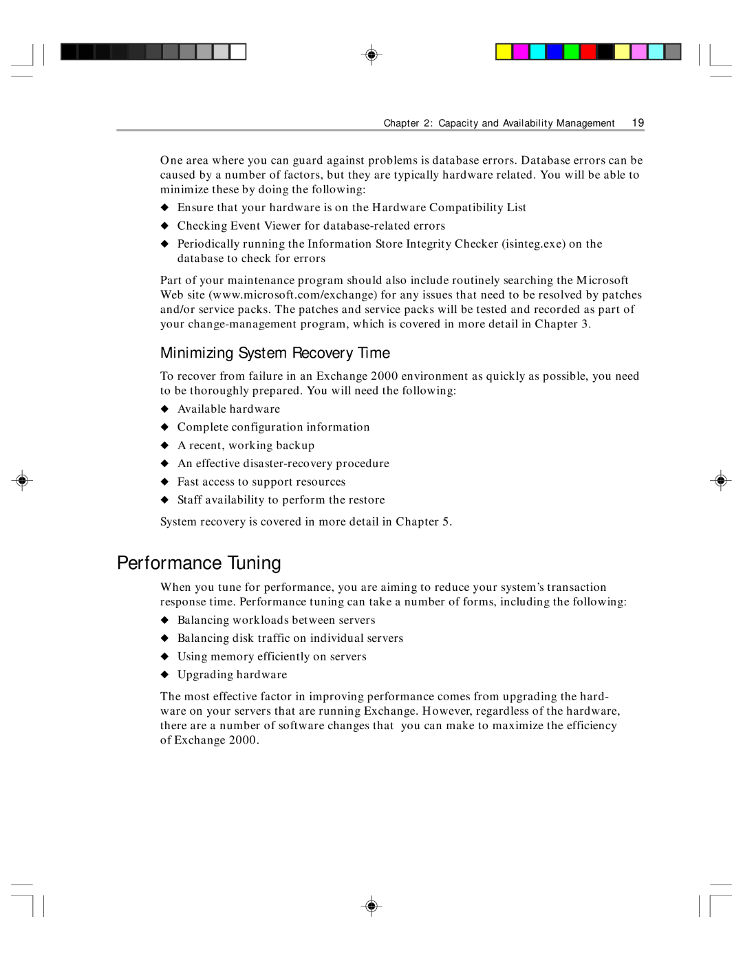 Microsoft 1 manual Performance Tuning, Minimizing System Recovery Time 