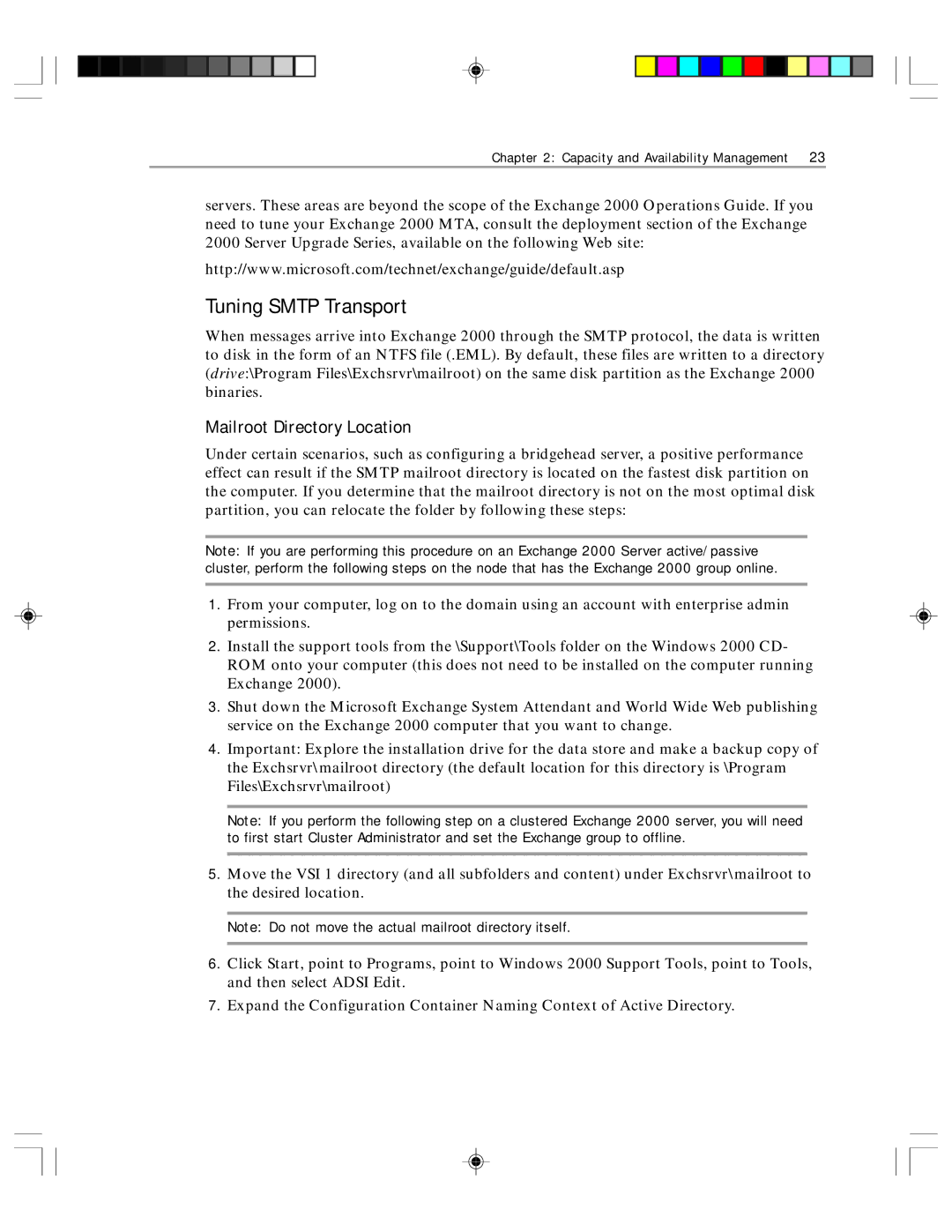 Microsoft 1 manual Tuning Smtp Transport, Mailroot Directory Location 