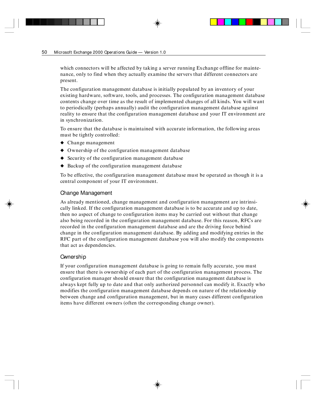 Microsoft 1 manual Change Management, Ownership 