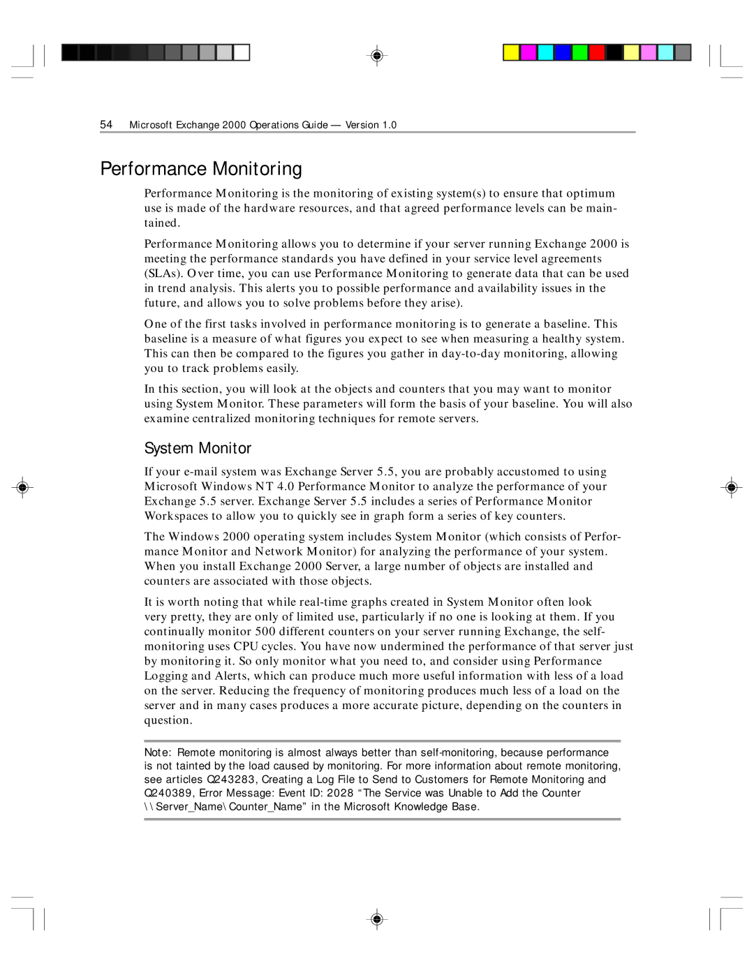 Microsoft 1 manual Performance Monitoring, System Monitor 