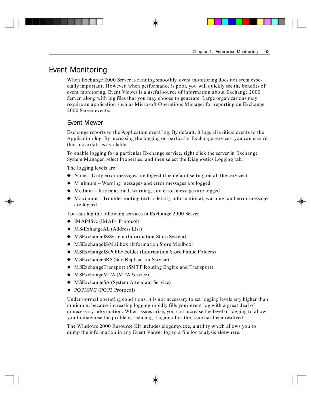 Microsoft 1 manual Event Monitoring, Event Viewer 