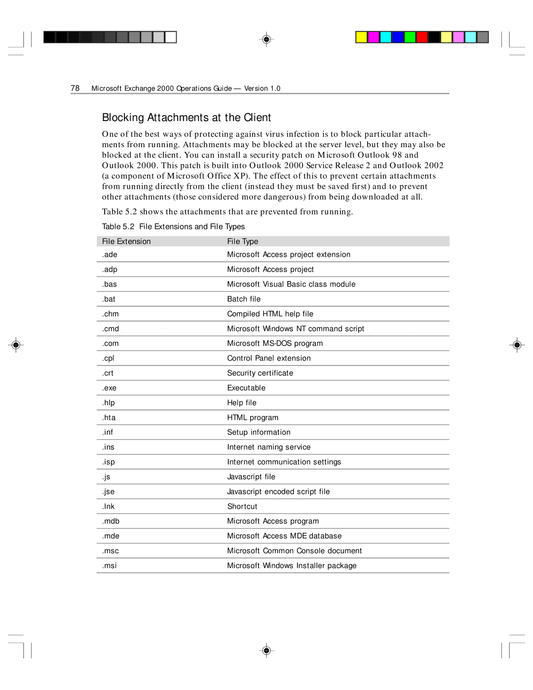 Microsoft 1 manual Blocking Attachments at the Client, File Extensions and File Types 