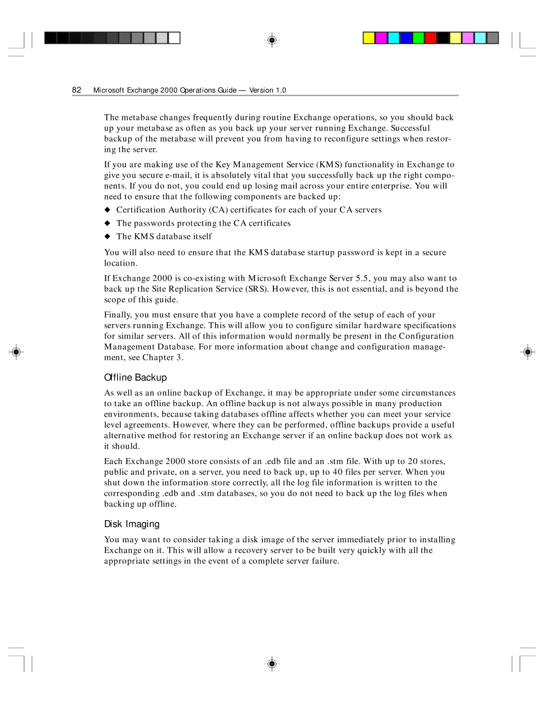 Microsoft 1 manual Offline Backup, Disk Imaging 