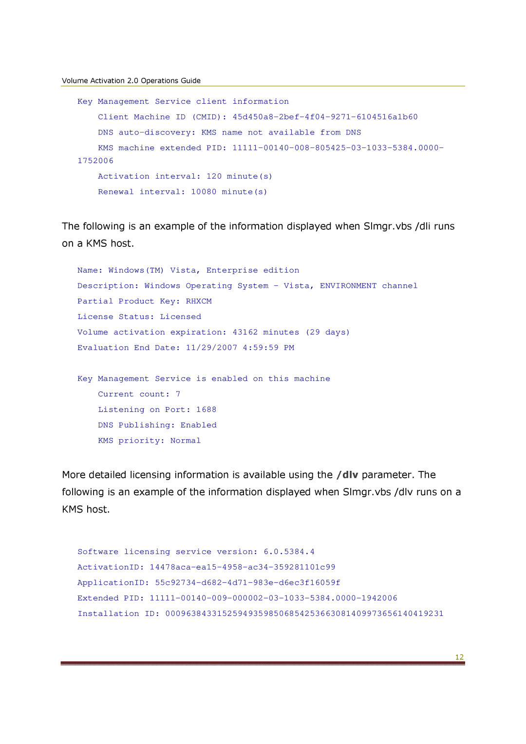 Microsoft manual Volume Activation 2.0 Operations Guide 